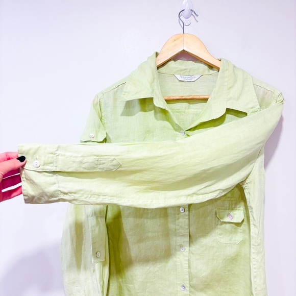 PROPORTION PETITE CONRAD C Lime green button down shirt - Picture 6 of 9